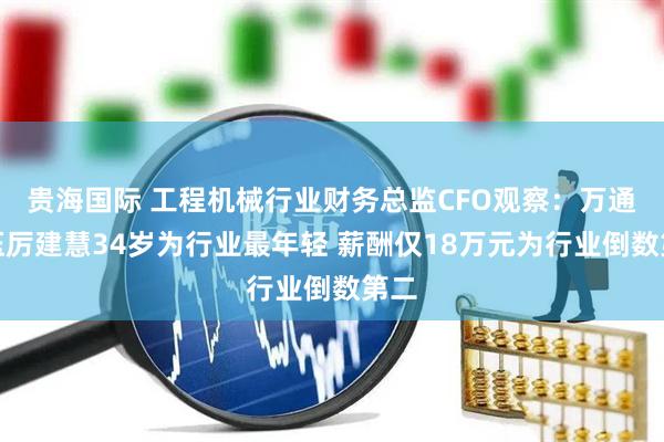 贵海国际 工程机械行业财务总监CFO观察：万通液压厉建慧34岁为行业最年轻 薪酬仅18万元为行业倒数第二